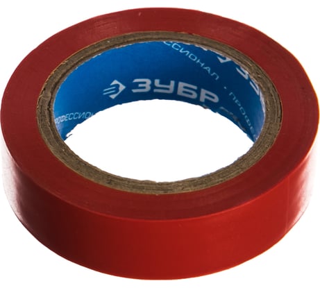 Изолента Зубр ЭЛЕК-10 ПВХ не поддерживает горение 10м /0 13х15мм/ красная 1233-3_z02