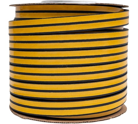 Уплотнитель пром.самоклеящийся "D" черный, 12x10, Industrial ZOOM, 50m 02-2-4-220