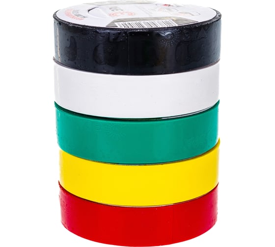 ПВХ-изолента ЭРА 15мм x 10м, 5 цветов C0038781