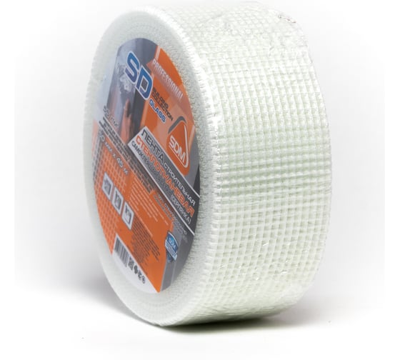 Строительная самоклеящаяся сетка SDM SD-GLASS Professional 50мм х 45м повышенной прочности 00-00000189