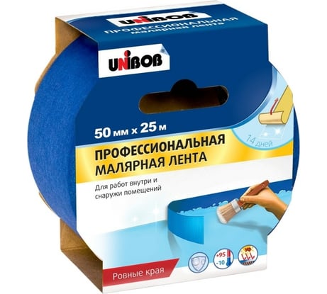 Малярная лента UNIBOB профи 50 мм х 25 м 134850