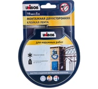 Двусторонняя клейкая лента для наружных работ UNIBOB 19 мм х 5 м 134854 15967596