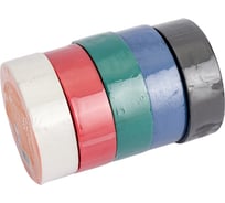 Изолента ПВХ Airline набор 5 шт. син.чёр.кр.зел. бел. 19 мм х 10 м AIT-P-17K