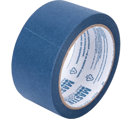 Малярная бумажная лента MASTER COLOR синяя, термостойкость до 100C, 48 мм х 25 м 30-6114