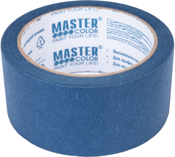Малярная бумажная лента MASTER COLOR синяя, термостойкость до 100C, 48 мм х 25 м 30-6114