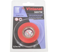Двусторонняя лента на ПЭТ основе Vintanet 5697М прозрачная, влагостойкая, 6 мм х 5 м 5697M 6MMX5M