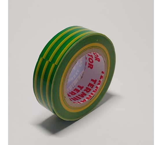 Изолента Terminator Iz 1510g/y желто-зеленая, ПВХ, 0.13 мм, 15 мм, 10 м 2000471