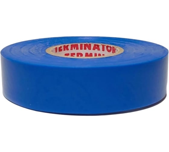 Изолента Terminator Iu1k синяя, ПВХ, огнеупорная, всепогодная, 0.18 мм, 19 мм, 20 м 2000821