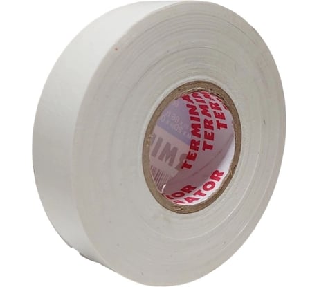 Изолента Terminator Iu1k белая, ПВХ, огнеупорная, всепогодная, 0.18 мм, 19 мм, 20 м 2000828