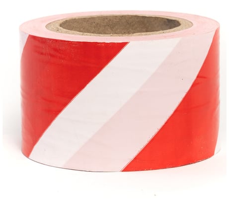 Сигнальная лента SDM бело-красная 75 ммх150 м 0488