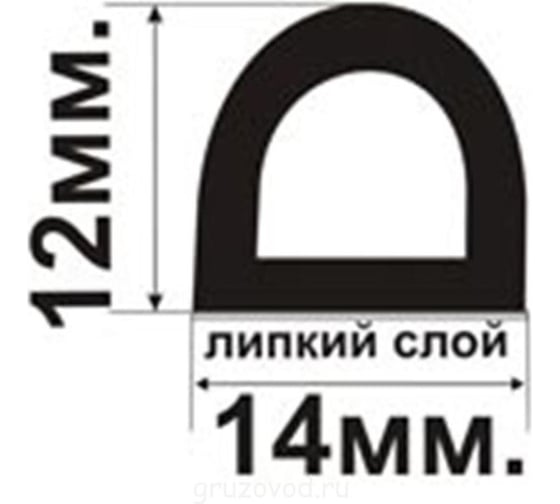 Самоклеящийся уплотнитель для дверей и окон ТДВ d-профиль, 14x12 мм, черный, 40 м (epdm) 3704002