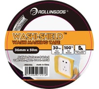 Малярная лента Rollingdog Washi Tape 36 мм, 50 м, для четких границ BSE006