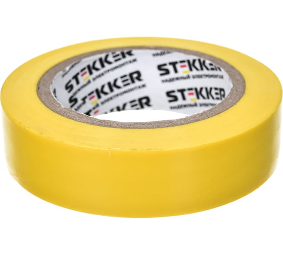 Изоляционная лента STEKKER 0,13x15 мм, 10 м, желтая, INTP01315-10 32826