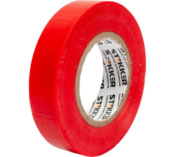 Изоляционная лента STEKKER 0,13x15 мм, 20 м, красная, INTP01315-20 32828
