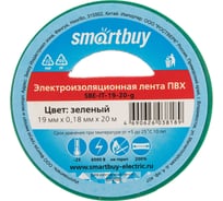 Изолента Smartbuy 0.18х19 мм, 20 метров, зеленая SBE-IT-19-20-g