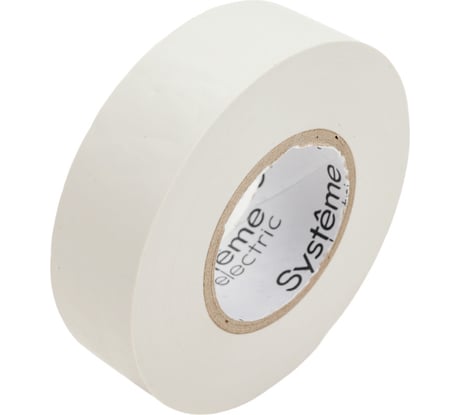 Изолента ПВХ Systeme Electric 19 мм, 20 м, толщина 0.13 мм, белая IMT1920WH