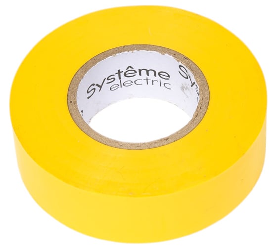 Изолента ПВХ Systeme Electric 19 мм, 20 м, толщина 0.13 мм, жёлтая IMT1920YE