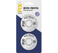 ФУМ-лента SANFIX 19x0,1x12000x0,3г/см3, 55/25 мм, в упаковке блистер по 2 шт., 41217