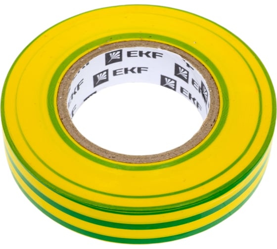 Изолента EKF класс В общ. примен. 0,13х15мм 20м. желто-зеленая plc-iz-b-yg