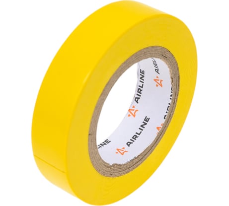 Изолента Airline ПВХ, желтая, 15мм х 10м AIT-P-06