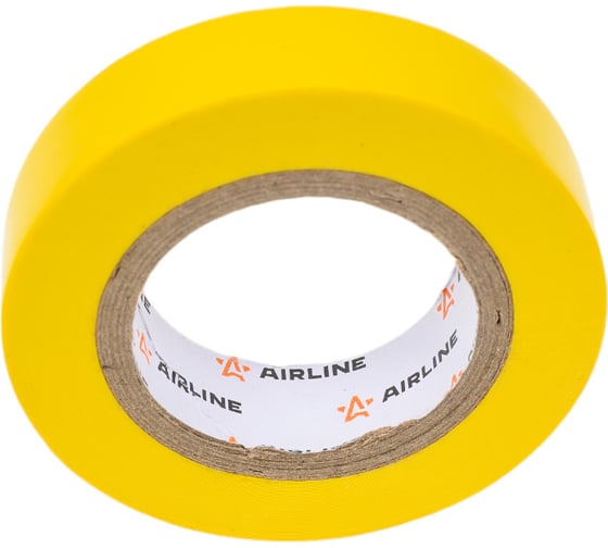 Изолента Airline ПВХ, желтая, 15мм х 10м AIT-P-06