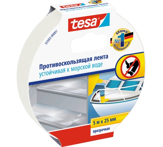 Противоскользящая лента Tesa прозрачная 5м x 25мм 55583-00001-00 1