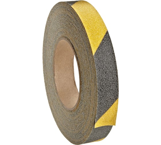 Противоскользящая лента No Skidding жёлто-чёрная, 2.5 см, 18.3 м NS5101YB