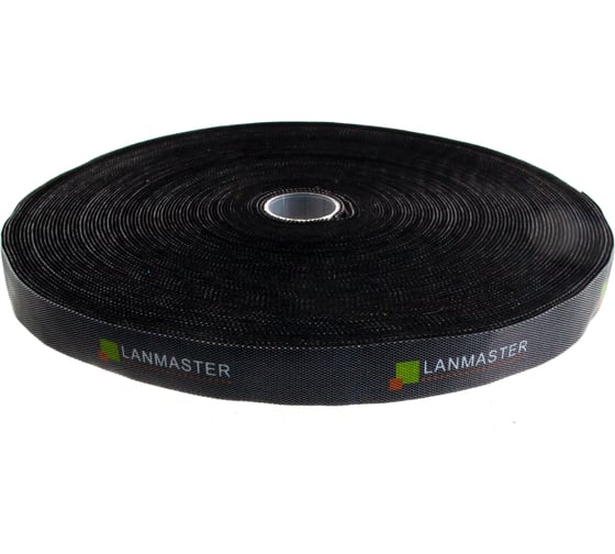 Хомут-липучка LANMASTER шириной 20 мм, 30 м, черный LAN-VCM30M-BK
