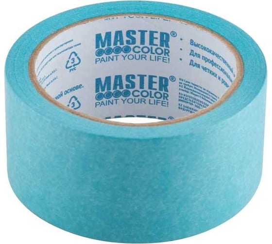 Малярная лента для деликатных поверхностей MASTER COLOR рисовая бумага, термостойкая до 120C, 36 мм х 50 м 30-6136