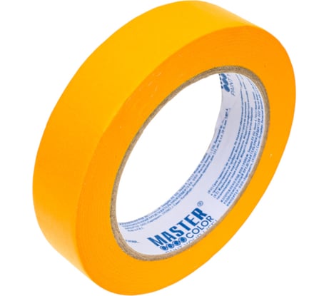 Малярная лента MASTER COLOR золотистая, рисовая бумага, термостойкая до 120C, 25 мм х 50 м 30-6125