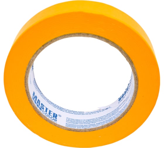 Малярная лента MASTER COLOR золотистая, рисовая бумага, термостойкая до 120C, 25 мм х 50 м 30-6125