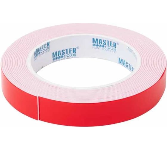 Клейкая двусторонняя лента MASTER COLOR Ultra Power ультра-сильная, 19 мм x 1.5 м, цвет белый 30-7195