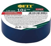 Изолента ПВХ FIT самозатухающая, 19 мм х 0.13 мм х 10 м, синяя 11001