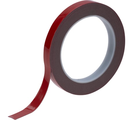 Двухсторонняя клейкая лента REXANT серый, на HBA акриловой основе, 12 мм, ролик 5 м 09-6012