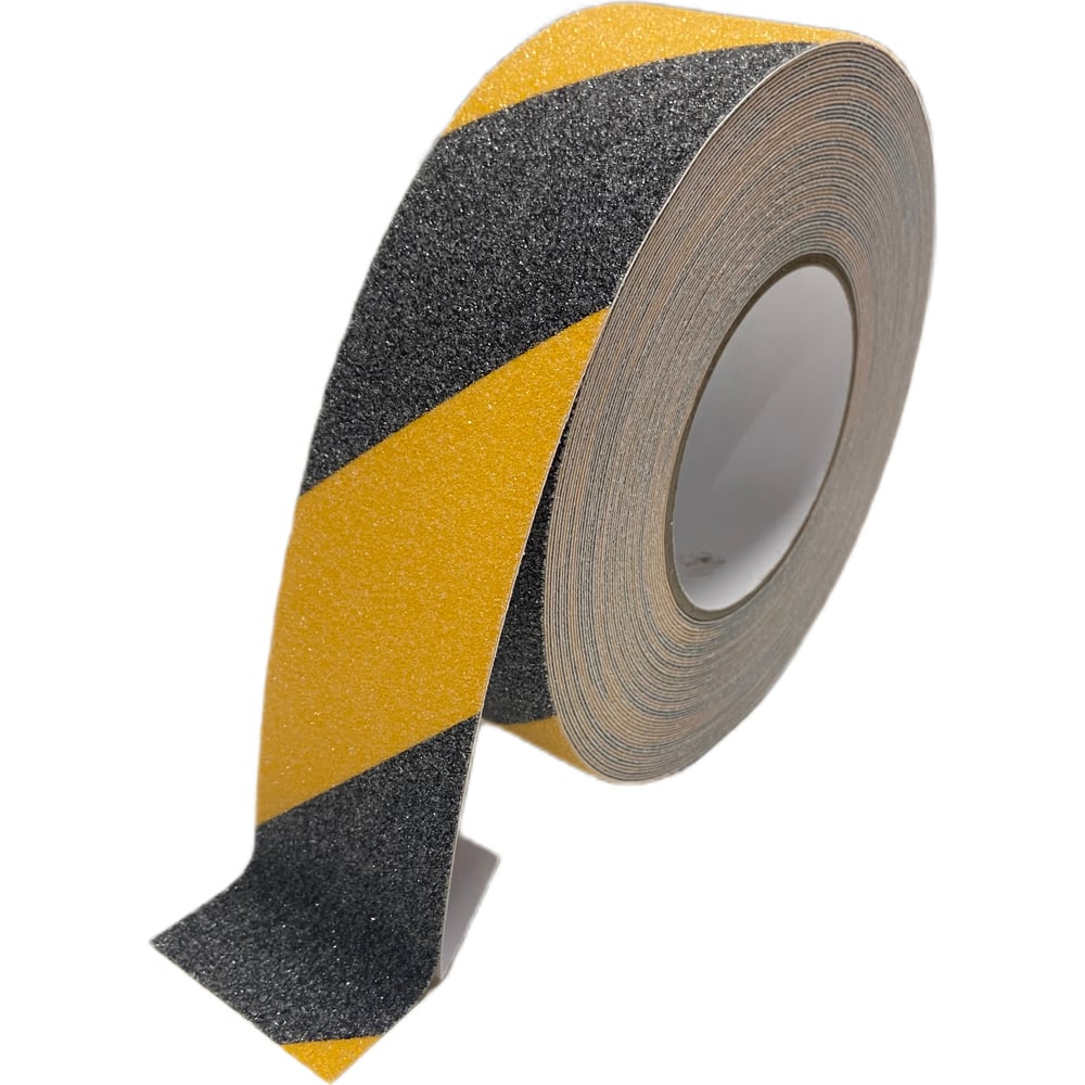 Противоскользящая лента Safetygrip anti slip tape, крупная зернистость 60  grit, 50 мм х 18.3 м, цвет: черно-желтый PVC-AST-50X18-BLA/YEL - выгодная  цена, отзывы, характеристики, фото - купить в Москве и РФ