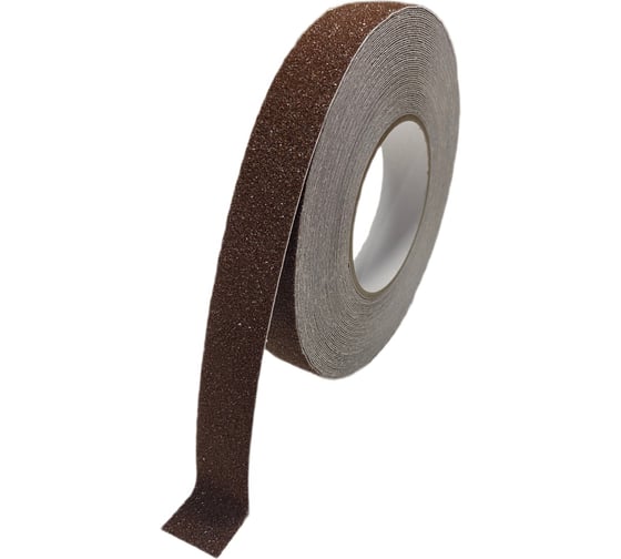 Противоскользящая лента Safetygrip anti slip tape, крупная зернистость 60 grit, 25 мм х 18.3 м, цвет: коричневый PVC-AST-25X18-BRN 1