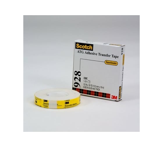 Переклеиваемая лента Scotch ATG 928 прозрачная 13 мм х 16,5 м 7000028874