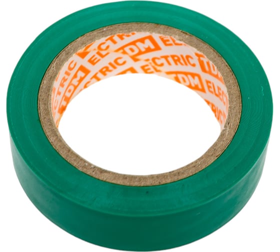 Изолента ПВХ TDM ELECTRIC 0.13х15 мм зеленая 10 м SQ0526-0024