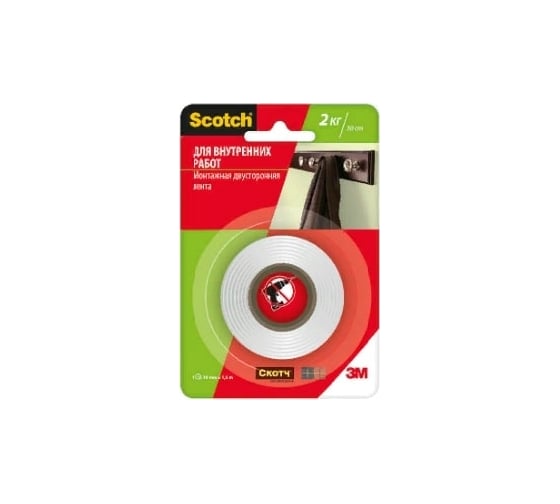 Клейкая монтажная лента для внутренних работ Scotch 19 мм х 1,5 м 40011915 7100094884