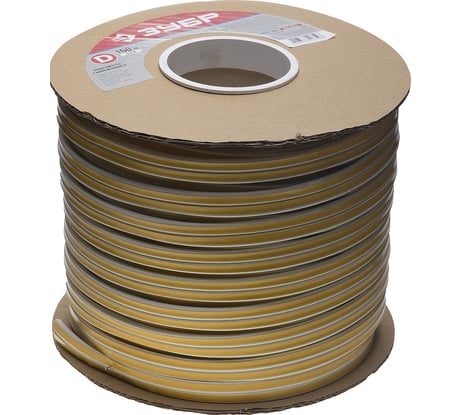 Самоклеящийся уплотнитель Зубр резиновый профиль D белый 150 м 40920-150