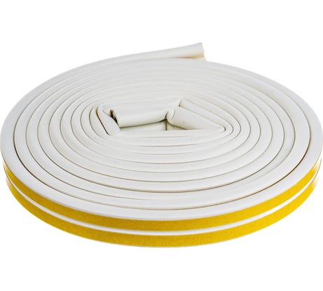 Самоклеящийся уплотнитель Зубр резиновый профиль D белый 6 м 40920-006