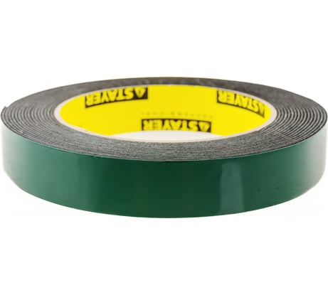 Клейкая монтажная лента STAYER "Profi" на вспененной основе черная 19 мм х 5 м 12233-19-05