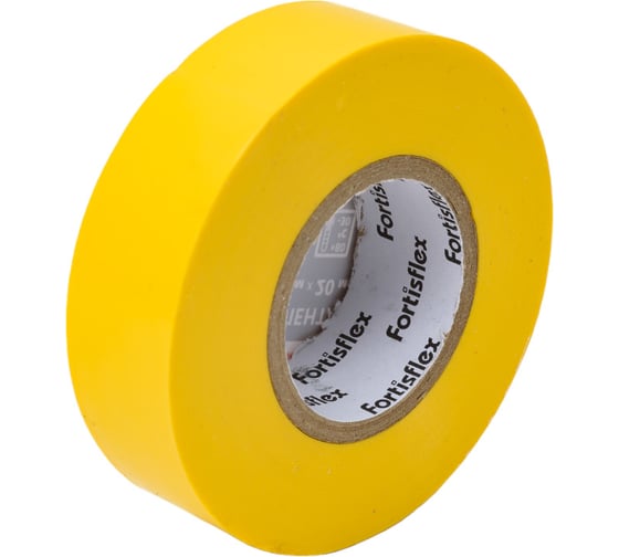 Изолента ПВХ Fortisflex 19x0.13 мм, 20 м, желтый 90812