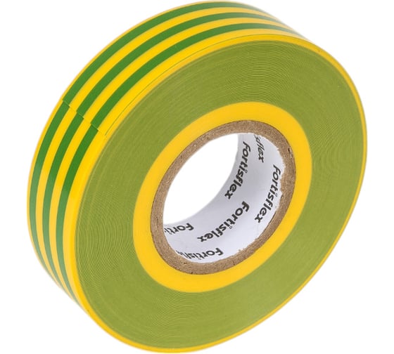 Изолента ПВХ Fortisflex Heavy Duty 19x0.18 мм, 20 м, желто-зеленый 90823