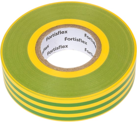 Изолента ПВХ Fortisflex Heavy Duty 19x0.18 мм, 20 м, желто-зеленый 90823