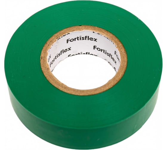 Изолента ПВХ Fortisflex 19x0.13 мм, 20 м, зеленый 90813