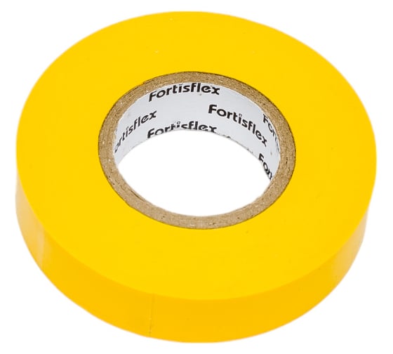 Изолента ПВХ Fortisflex 15x0.13 мм, 20 м, желтый 90805