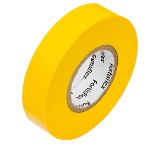Изолента ПВХ Fortisflex 15x0.13 мм, 20 м, желтый 90805