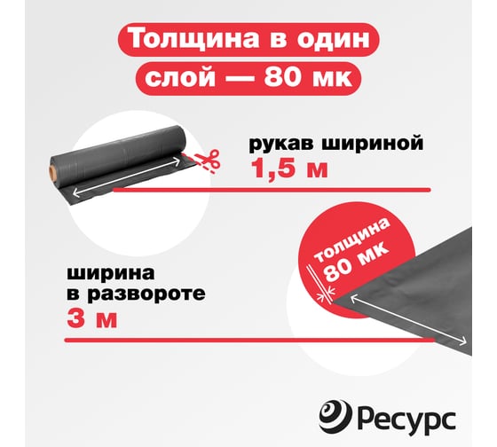 Пленка техническая (80 мкм, 15х3 м) Ресурс 09552