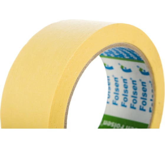 Малярная лента FOLSEN желтая, 60C, 38мм x 35м 0213538